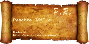 Paschke Réka névjegykártya